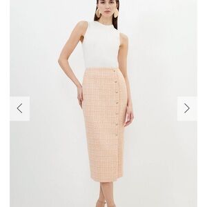 Elegant Orange Tweed Skirt